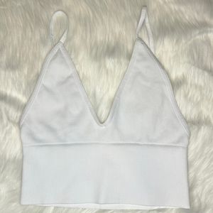 FREE PEOPLE | Spaghetti Strap V Neck Bralette in White